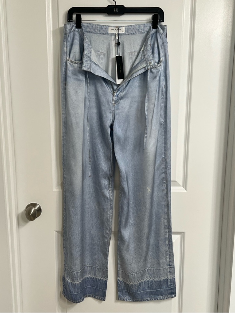 NWT rag & bone Miramar Satin Phoebe Pant in Mica Size Medium - Picture 2 of 11